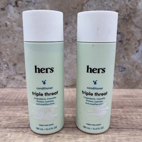 2 pk hers Triple Threat Conditioner Napa Rose Hydrate Strengthen Thicken 6.4 Oz - Picture 1 of 5